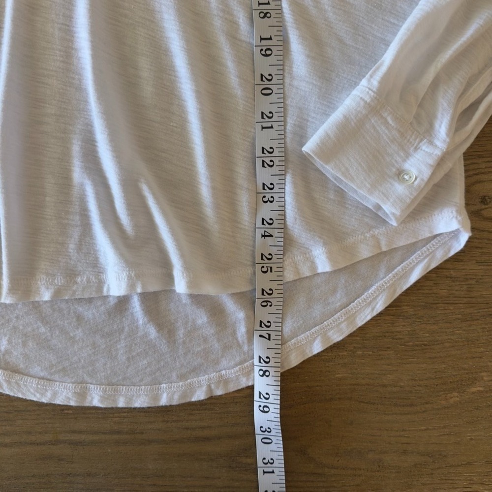 Standard JAMES PERSE White V-Neck Slub Button Down Henley Shirt-Women's Sze 1 - Picture 6 of 15